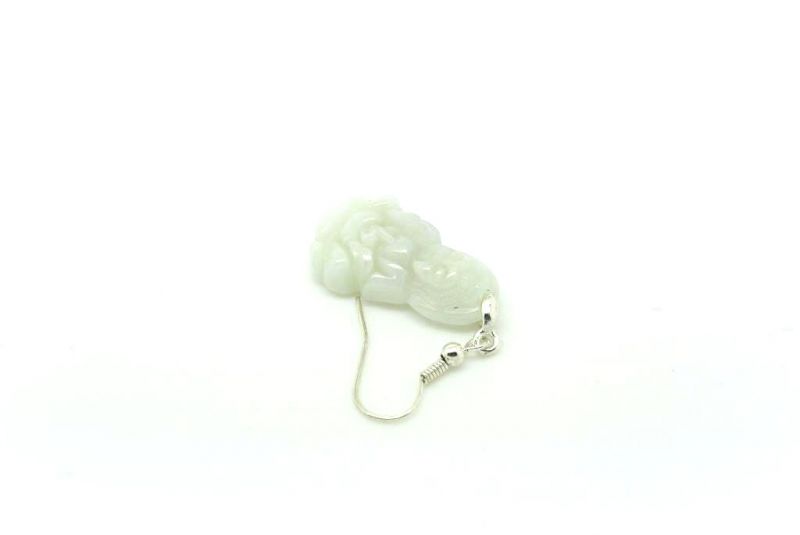 White Buddha Jade Earrings 4