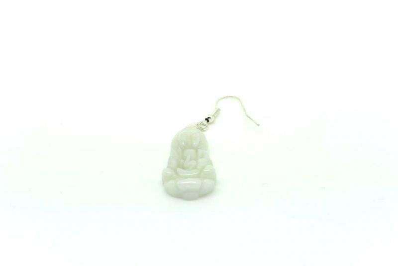 White Buddha Jade Earrings 5