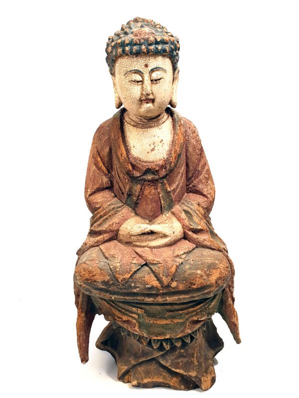 Wooden Buddha Statue Tibetan Buddhism 1