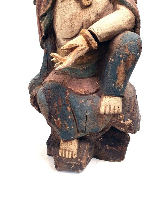 Wooden Chinese Goddess Guan-yin Polychrome 3