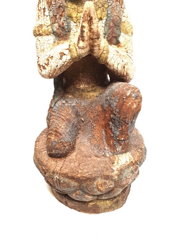 Wooden Small Statue - Bodhisattva praying 3