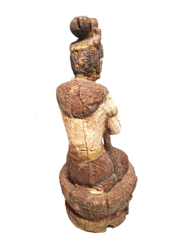 Wooden Small Statue - Bodhisattva praying 4