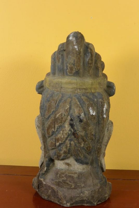 Wooden Small Statue - Head of a Guanyin goddess 32cm 4
