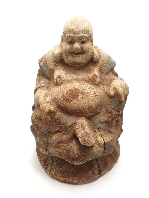 Wooden Small StatueLaughing Buddha 2
