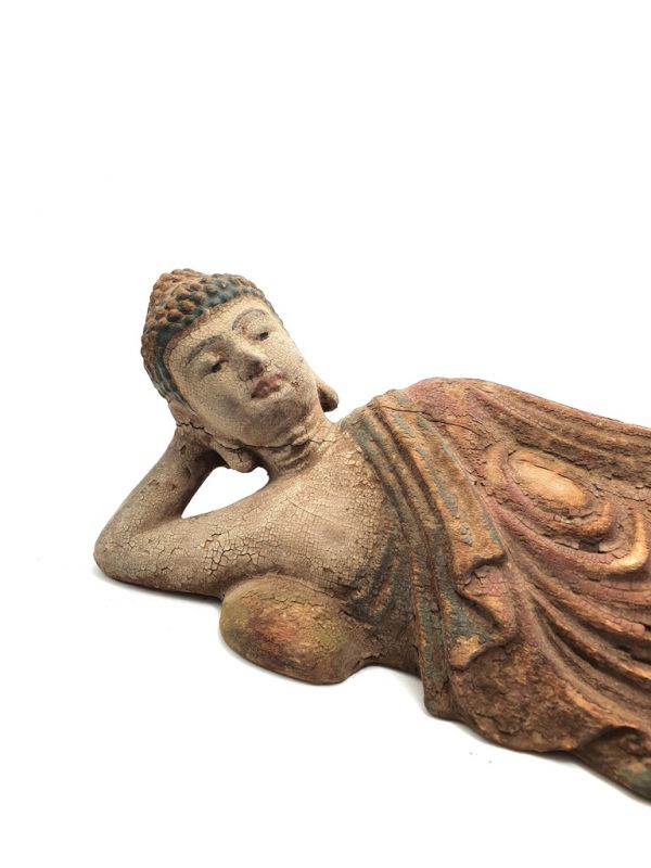 Click thumbnail to enlarge and hover over the picture to zoom Wooden Small Statue Lying Buddha 2
