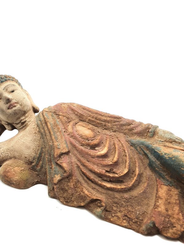 Click thumbnail to enlarge and hover over the picture to zoom Wooden Small Statue Lying Buddha 3