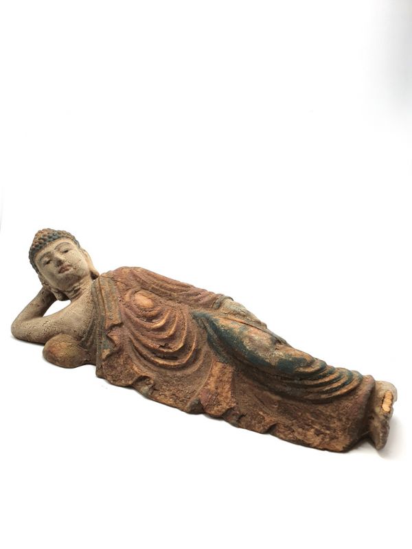 Click thumbnail to enlarge and hover over the picture to zoom Wooden Small Statue Lying Buddha 5
